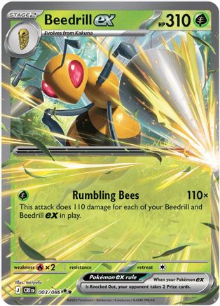 ME04 Chaos Rising 003/086 Beedrill ex - Holofoil - Double Rare