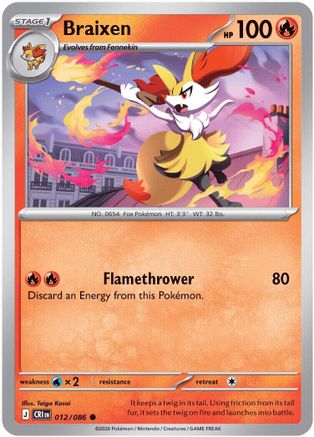 ME04 Chaos Rising 012 Braixen - Reverse Holofoil - Common