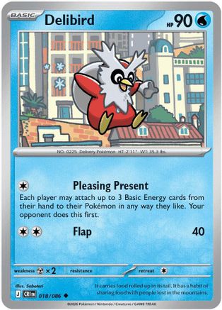 ME04 Chaos Rising 018 Delibird - Reverse Holofoil - Uncommon