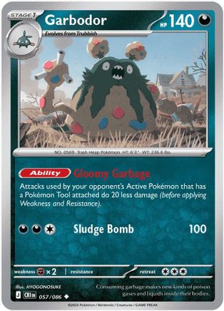 ME04 Chaos Rising 057 Garbodor - Reverse Holofoil - Uncommon