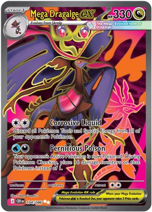ME04 Chaos Rising 104/086 Mega Dragalge ex - Holofoil - Ultra Rare