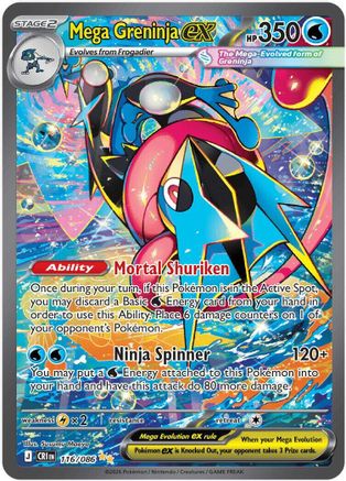 ME04 Chaos Rising 116/086 Mega Greninja ex - Holofoil - Special Illustration Rare