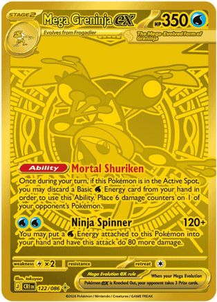 ME04 Chaos Rising 122/086 Mega Greninja ex - Holofoil - Mega Hyper Rare