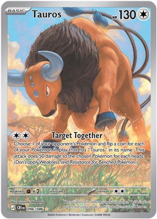 ME04 Chaos Rising 096/086 Tauros - Holofoil - Illustration Rare