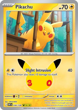 ME 30th Celebration 036/128 Pikachu - Holofoil - Pikachu Rare
