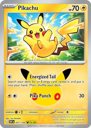 ME 30th Celebration 037/128 Pikachu - Holofoil - Pikachu Rare