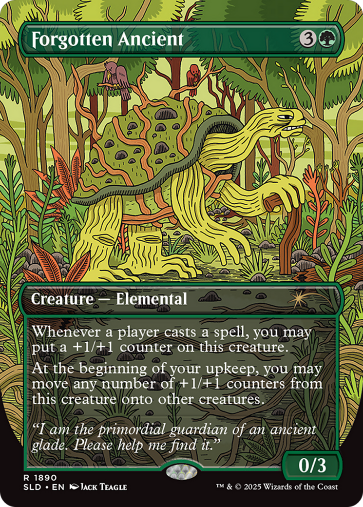 Secret Lair Drop - (SLD-1890) - Forgotten Ancient (Rainbow Foil) (Borderless) Foil