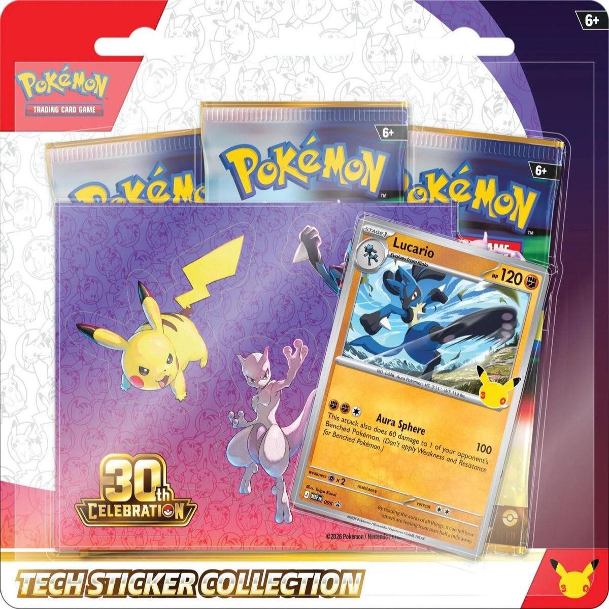 Pokemon TCG - 30th Celebrations - Lucario Tech Sticker Collection (3 Packs) (PREORDER)