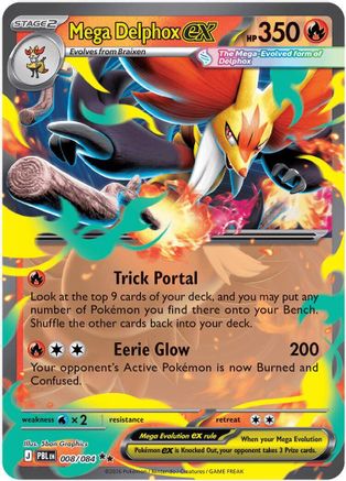 ME05 Pitch Black 008 Mega Delphox ex - Holofoil - Double Rare