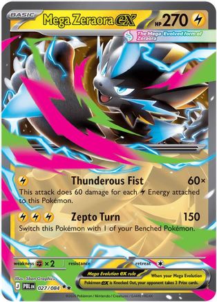 ME05 Pitch Black 027/084 Mega Zeraora ex - Holofoil - Double Rare