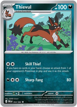 ME05 Pitch Black 054/084 Thievul - Reverse Holofoil - Uncommon