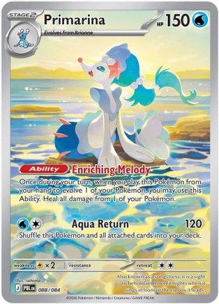 ME05 Pitch Black 088/084 Primarina - Holofoil - Illustration Rare
