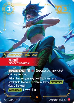 Vendetta (021/166): Akali - Deadly Weapon - Foil