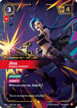 Vendetta (168/166): Jinx - Demolitionist (Overnumbered) - Foil