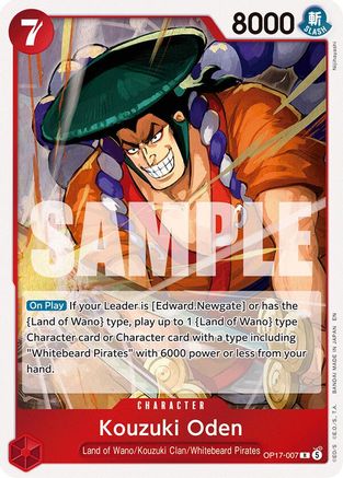 The Worlds Strongest Warriors OP17-007 Kouzuki Oden (OP17-007) - Foil - Rare