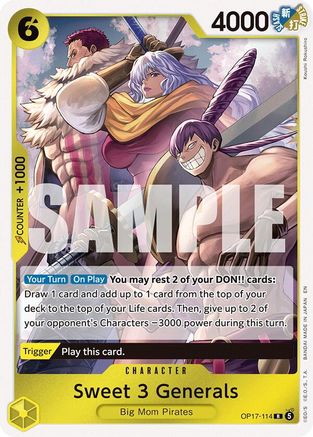 The Worlds Strongest Warriors OP17-114 Sweet 3 Generals (OP17-114) - Foil - Rare