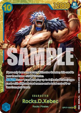 The Worlds Strongest Warriors OP17-118 Rocks.D.Xebec (118) (OP17-118) - Foil - Secret Rare