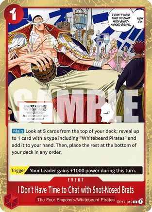 The Worlds Strongest Warriors OP17-019 I Don't Have Time to Chat with Snot-Nosed Brats (OP17-019) - Foil - Rare