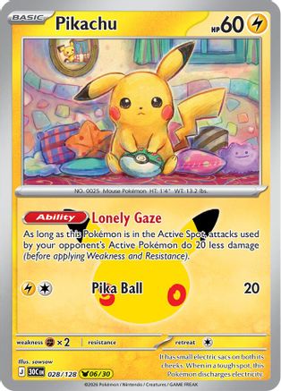 ME 30th Celebration 028/128 Pikachu - Holofoil - Pikachu Rare