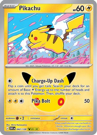 ME 30th Celebration 042/128 Pikachu - Holofoil - Pikachu Rare