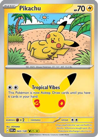 ME 30th Celebration 043/128 Pikachu - Holofoil - Pikachu Rare