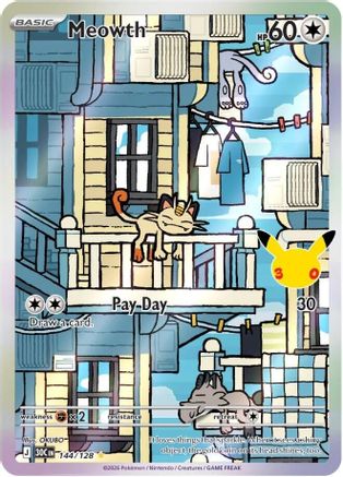 ME 30th Celebration 144/128 Meowth - Holofoil - Illustration Rare