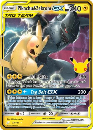 ME 30th Celebration Classic Collection 033/181 Pikachu & Zekrom GX - Holofoil - Classic Collection