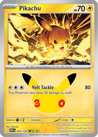 ME 30th Celebration 024/128 Pikachu - Holofoil - Pikachu Rare