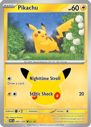 ME 30th Celebration 045/128 Pikachu - Holofoil - Pikachu Rare