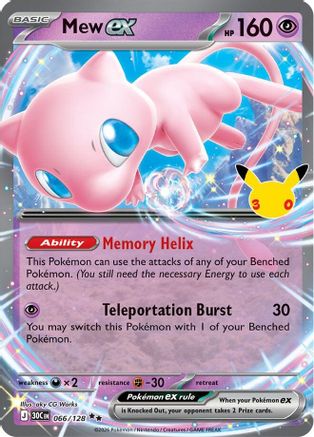 ME 30th Celebration 066/128 Mew ex - Holofoil - Double Rare