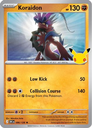 ME 30th Celebration 086/128 Koraidon - Holofoil - Rare