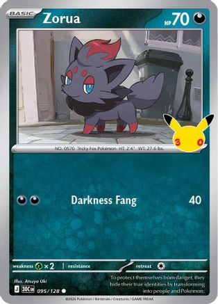 ME 30th Celebration 095/128 Zorua - Holofoil - Common