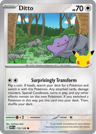 ME 30th Celebration 115/128 Ditto - Holofoil - Common