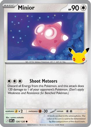 ME 30th Celebration 124/128 Minior - Holofoil - Common