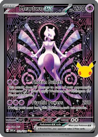 ME 30th Celebration 151/128 Mewtwo ex - Holofoil - Special Illustration Rare