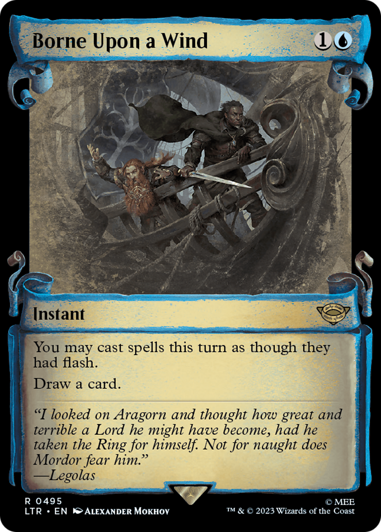 The Lord of the Rings: Tales of Middle-earth - (LTR-495) - Borne Upon a Wind (Showcase Scrolls): (Showcase) Foil