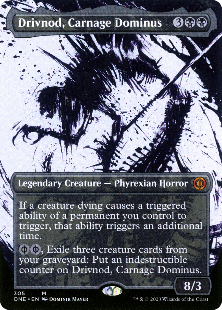 Phyrexia: All Will Be One - (ONE-305) - Drivnod, Carnage Dominus (Showcase): (Showcase) (Borderless) Foil