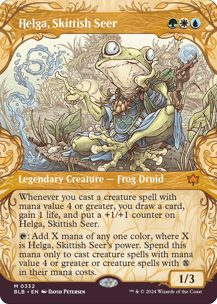 Bloomburrow - (BLB-332) - Helga, Skittish Seer (Showcase): (Showcase) (Borderless) Foil
