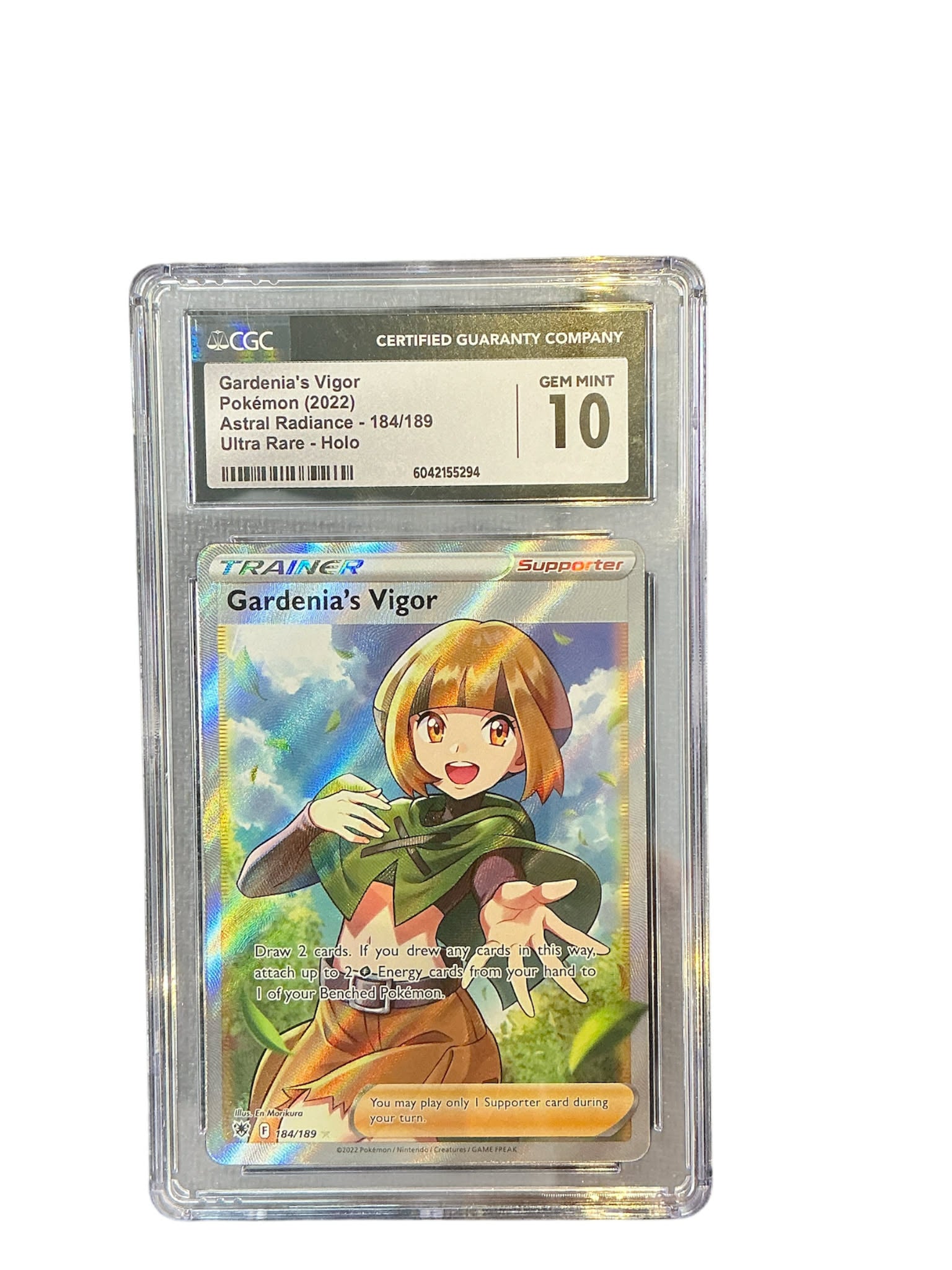 SWSH10 Astral Radiance 184/189 CGC10 #6042155294 Gardenia's Vigor (Full Art) - Holofoil - Ultra Rare