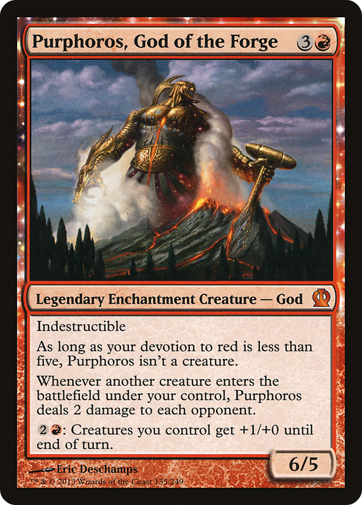 Theros - (THS-135) - Purphoros, God of the Forge: (enchantment) Foil