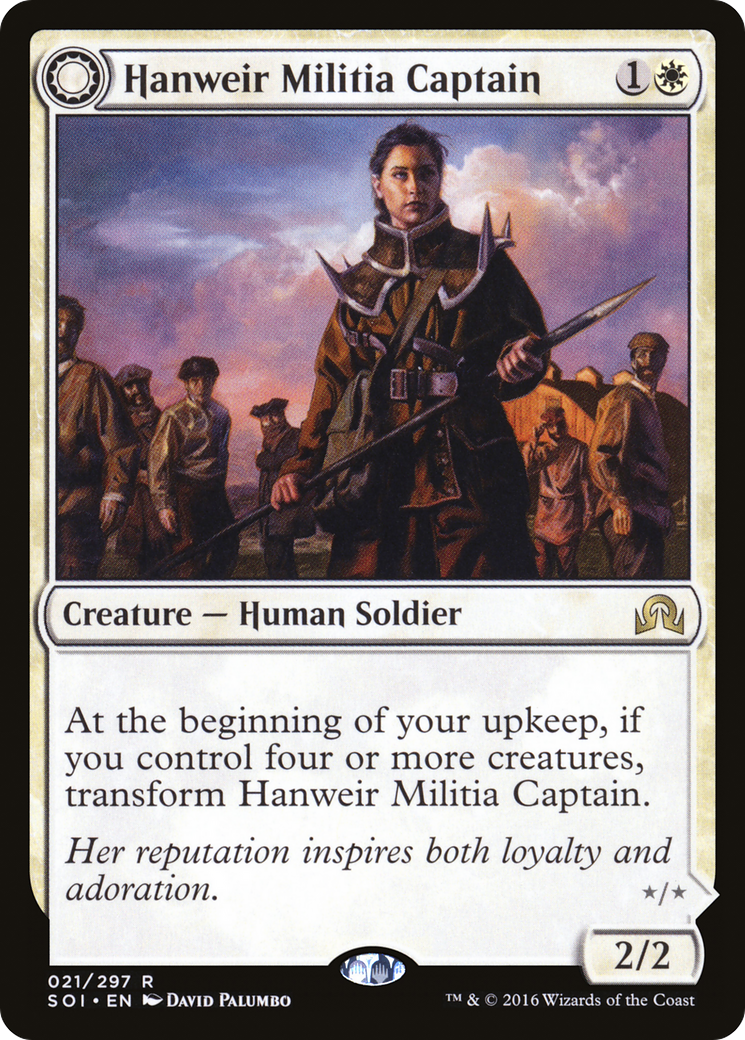 Shadows over Innistrad - (SOI-021) - Hanweir Militia Captain: (Double Faced Transform)