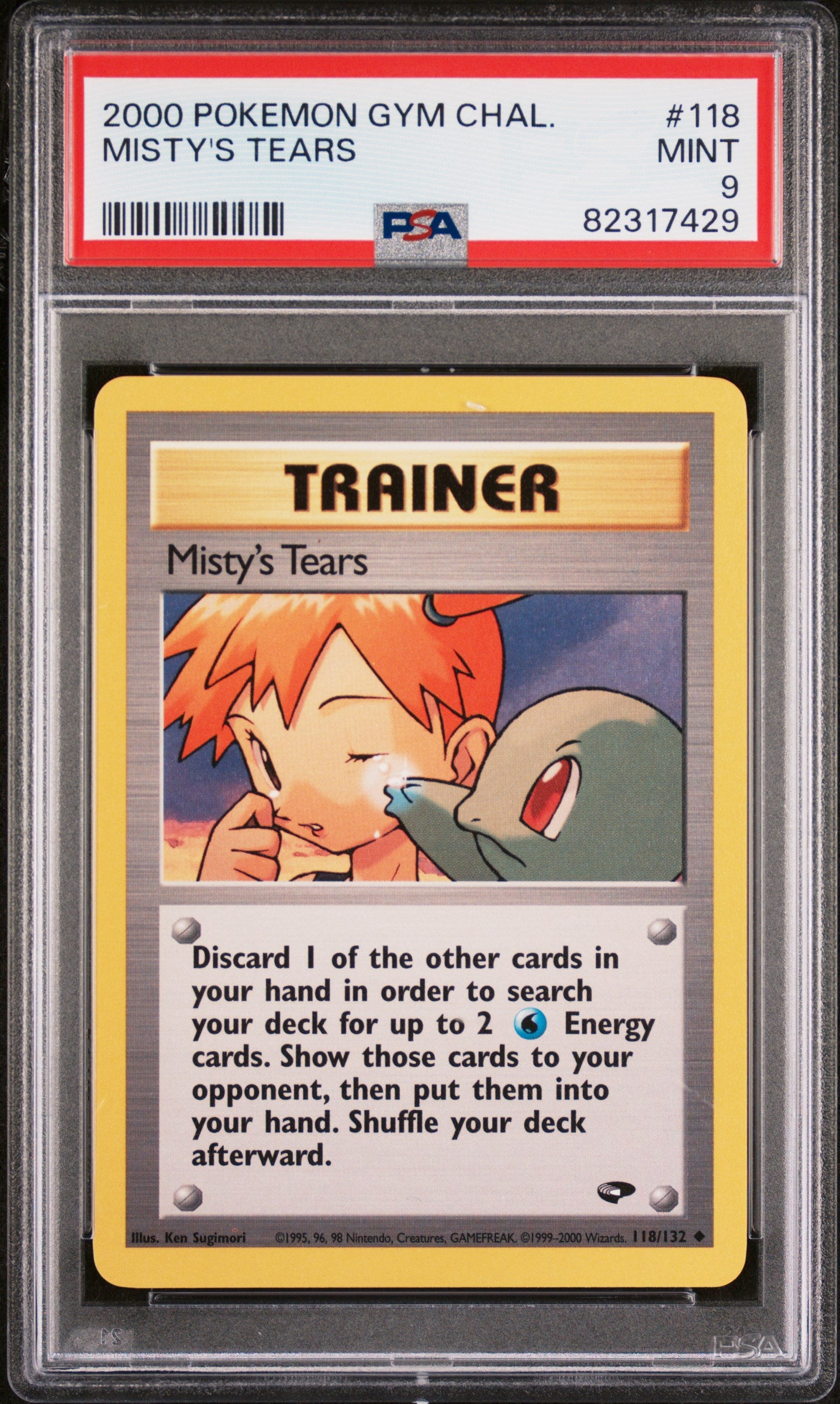 Gym Challenge 118/132 PSA9 #82317429 Misty's Tears - Unlimited - Uncommon