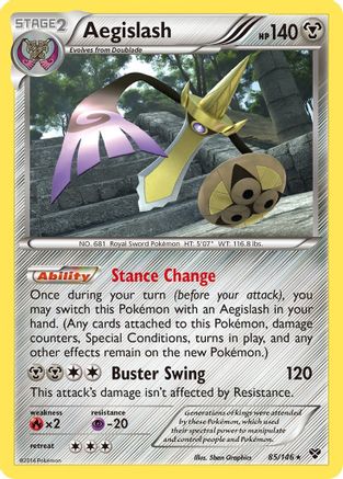 XY Base Set 085 Aegislash (85) - Reverse Holofoil - Rare