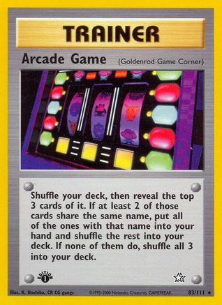 Neo Genesis 083/111 Arcade Game (Goldenrod Game Corner) - 1st Edition - Rare
