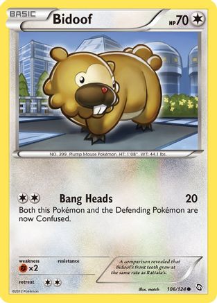 Dragons Exalted 106/124 Bidoof - Reverse Holofoil - Common