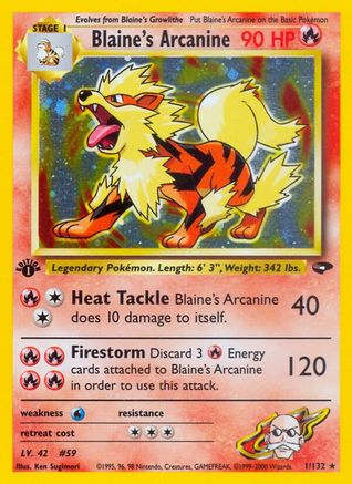 Gym Challenge 001/132 Blaine's Arcanine - Unlimited Holofoil - Holo Rare