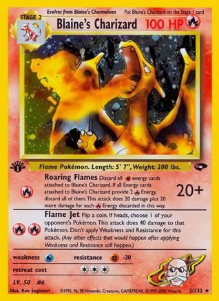 Gym Challenge 002/132 Blaine's Charizard - Unlimited Holofoil - Holo Rare