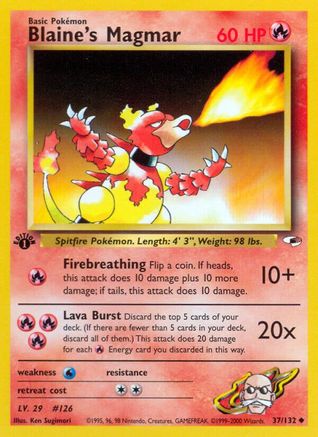 Gym Heroes 037/132 Blaine's Magmar - Unlimited - Uncommon