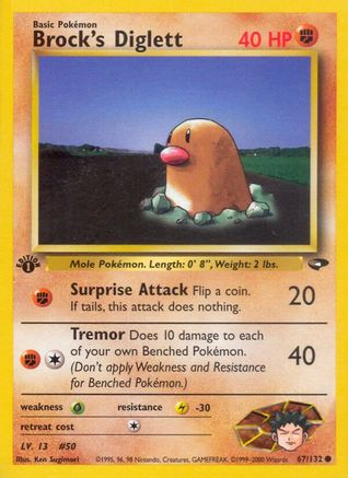 Gym Challenge 067/132 Brock's Diglett - Unlimited - Common