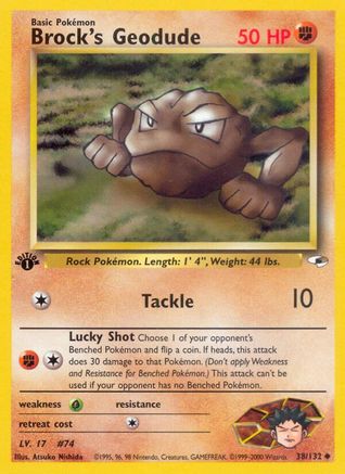 Gym Heroes 038/132 Brock's Geodude (38) - 1st Edition - Uncommon